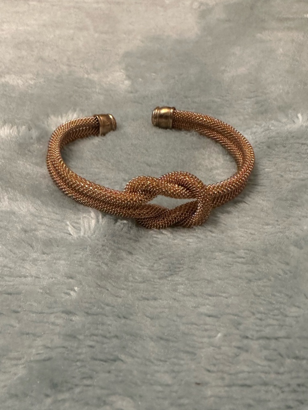 Vintage Gold Mesh Twist Knot Bangle Bracelet